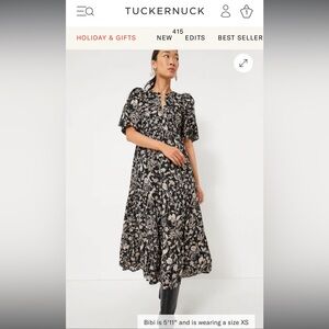 Tuckernuck Cisco Floral Black and Tan Maxi Dress